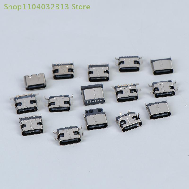50/100/150Pcs 2/6/16Pin SMD SMT PCB USB-C Socket Type-C USB Connector Charging Port For Phone And Digital Product Repair Kit