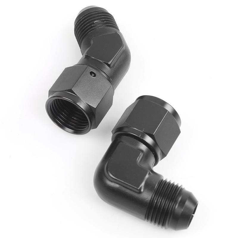 4AN 6AN 8AN 10AN 12AN Flare 90 Degree 45 Degree Fitting Female/Male Union BLACK