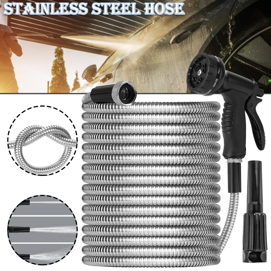 

Садовый шланг из нержавеющей стали aidier 7-функциональный распылитель гибкий водяной шланг без изломов