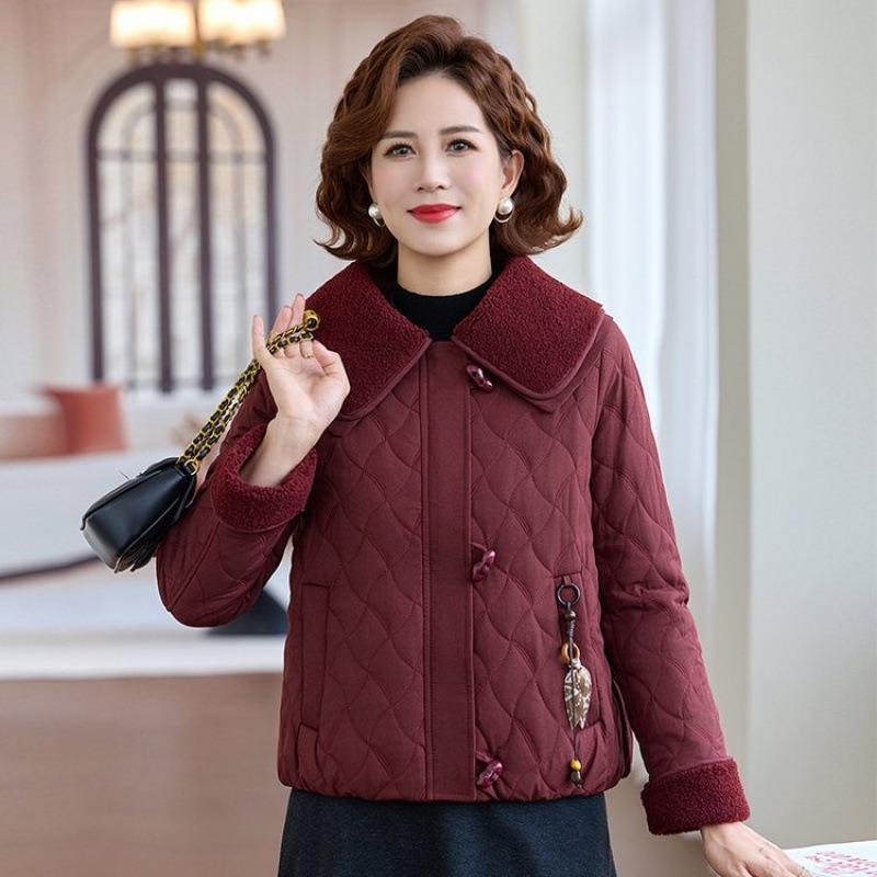 Fragrant short cotton-padded jacket autumn and winter new cotton-padded jacket small cotton-padded jacket lapel jacket