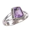 Natural Pink Amethyst Gemstone 925 Solid Sterling Silver Jewelry Ring S.9 A3y01