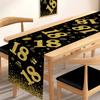 18 30 40 50 Year Old Black Gold Table Runner Happy Birthday Party Decoration Adult 30th 40th 50th 60t Birthday Tablecloth Banner