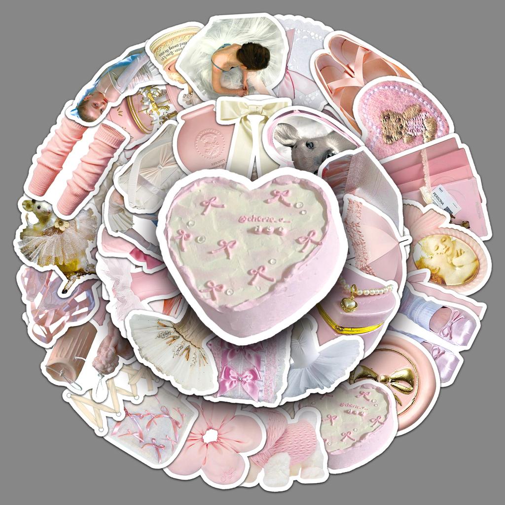50 Pictures of Girl Ballet Style Graffiti Ins Wind Guka Creative Decoration Mobile Phone Case Suitcase Stickers Waterproof