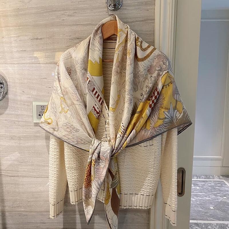 NINA SOLOR Animal City Silk Wool Scarf