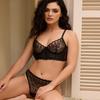 French Style Underwear Women's Ultra-thin Embroidered Lace Sexy Pure Desire Gathered To Prevent External Expansion of The Chest To Show Small Bra Set