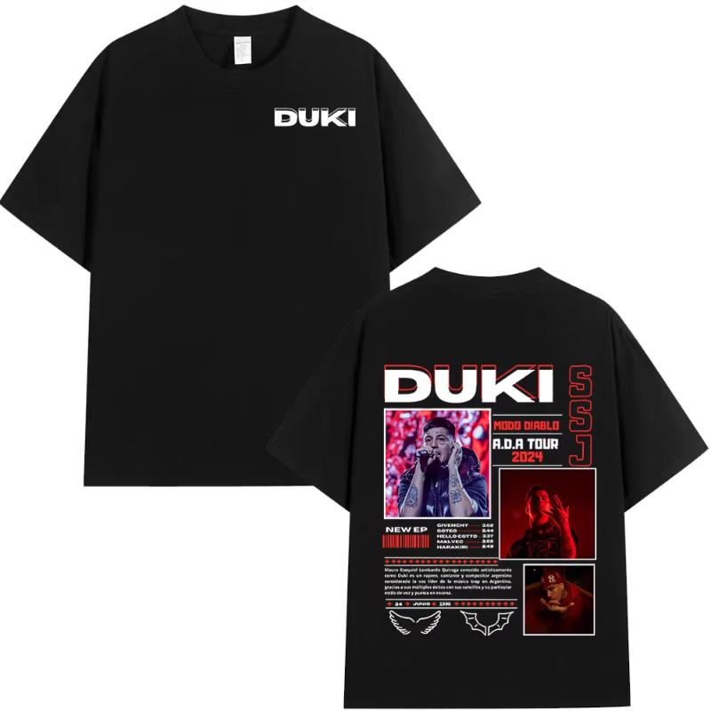 Rapper Duki ADA Tour Merch Tshirt Unisexs Women Clothing Cotton Cozy Oversized Tshirts Hip Hop Short Sleeve T Shirts Streetwear