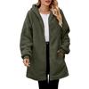 Winter Women's Jackets Loose Fur Long Sleeve Hooded Zipper Cardigan Coat Thickened Warm Casual Outerwear