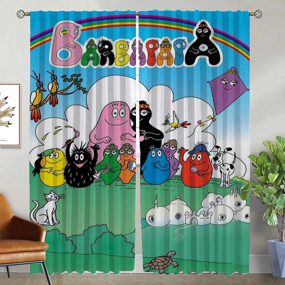 Les Barbapapas starpsienu virtuves aizkari kameru