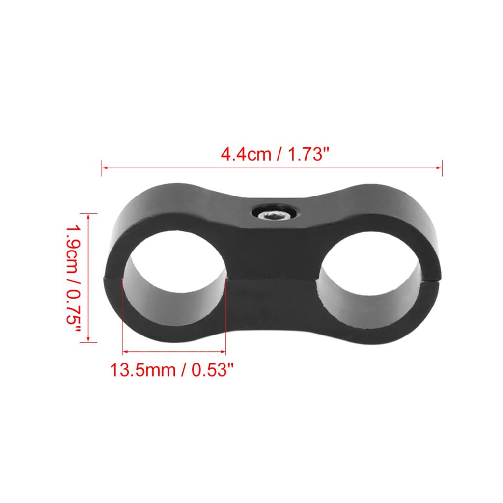 X AUTOHAUX Hose Separator Clamp, Hose Clamp, Fuel Line Connector, Aluminum, Black, Pack of 5 AN6