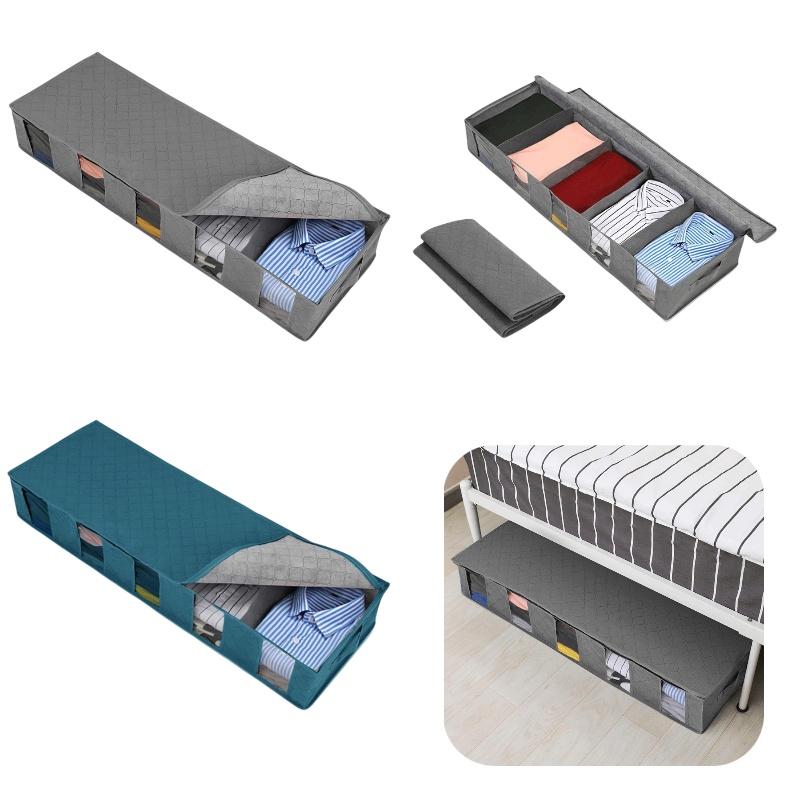 Foldable Non-woven Bed Bottom Storage Bag For Clothes And Quilts Moisture-proof And Dustproof