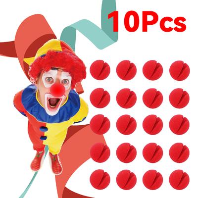 10Pcs Red Clown Noses Foam Sponge Noses Circus Magic Props For Christmas Halloween Comic Costume Party Adults Kid Decoration