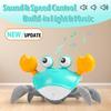 Crawling Crab Baby Toy, Tummy Time Toy for Infant 3 6 9 12 18 24 Month, Walking Dancing Interactive Sensory Crab with Light Music, Birthday Gift for