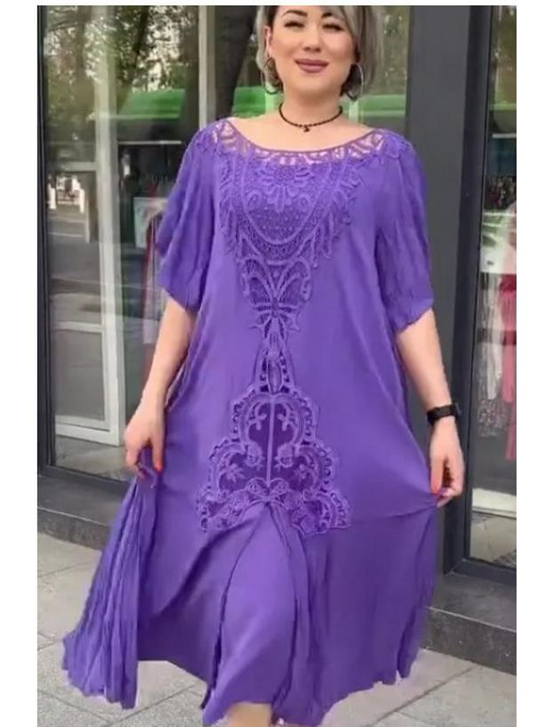 

2023 Plus Size Oversized Two-Piece Look Skirt Dress 5XL