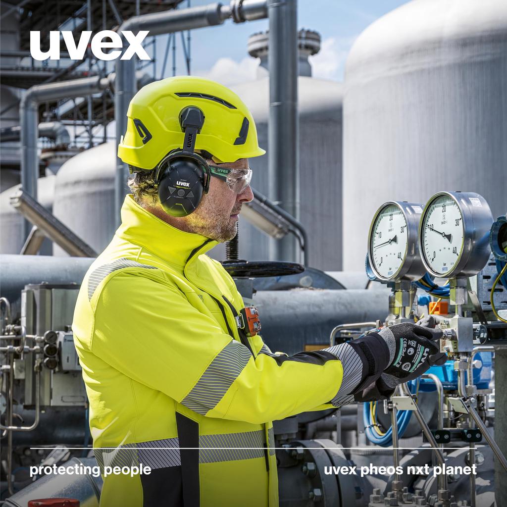 Uvex Unisex Adult O91282954066853001973 Pheos Nxt Planet Anti-Fog Safety Glasses One Size Fits Most AnthraciteJade Transparent, AnthraciteJade,