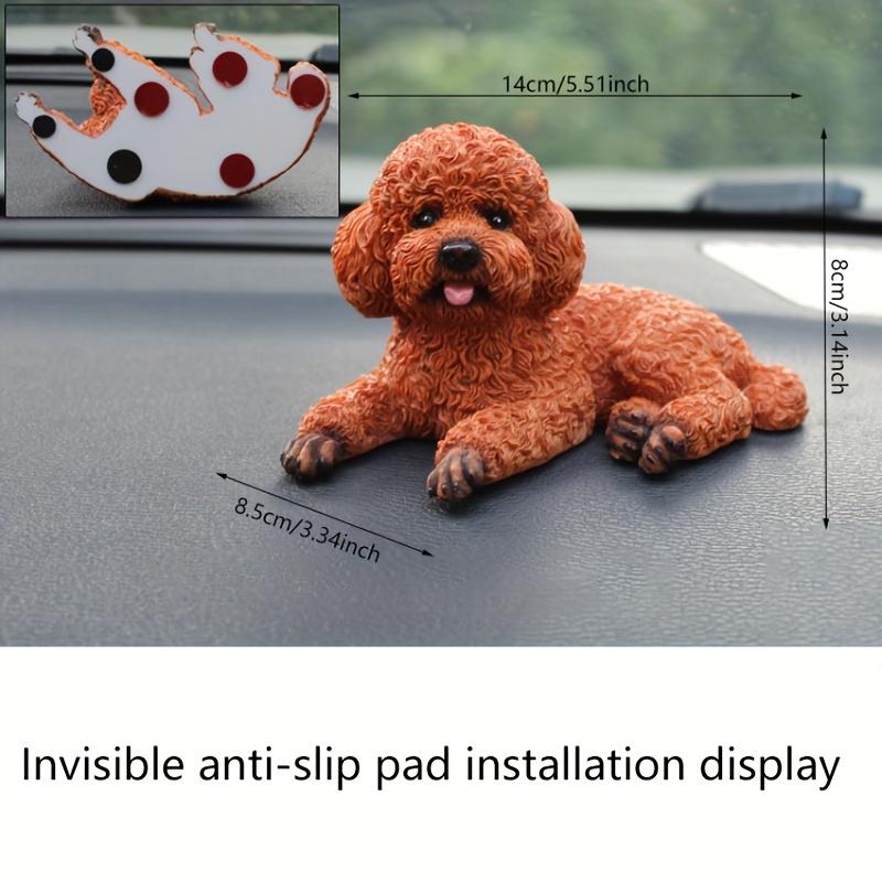 Für Miniatur-Teddyhund-Armaturenbrett-Ornament - Niedliches Pudel-Design, Harzmaterial, Ideal für Auto-Innenraum und Wohnkultur