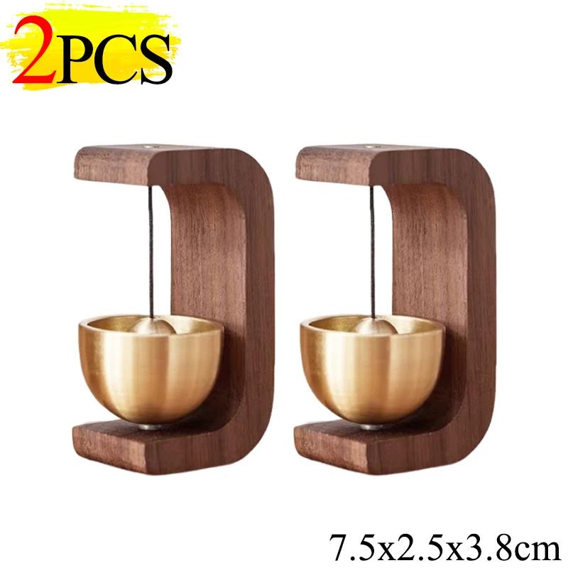 6/1PCS Wireless Solid Wood Door Wind Chime Hanging Bell Reminder Shopkeepers Doorbell For Decoration Doorways Home Decor Gifts