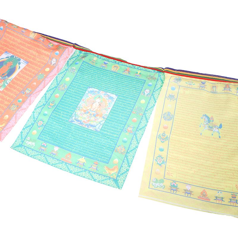 10 In 1 Religious Flags Tibetan Buddhist Supplies Colour Print Prayer Flag 3M