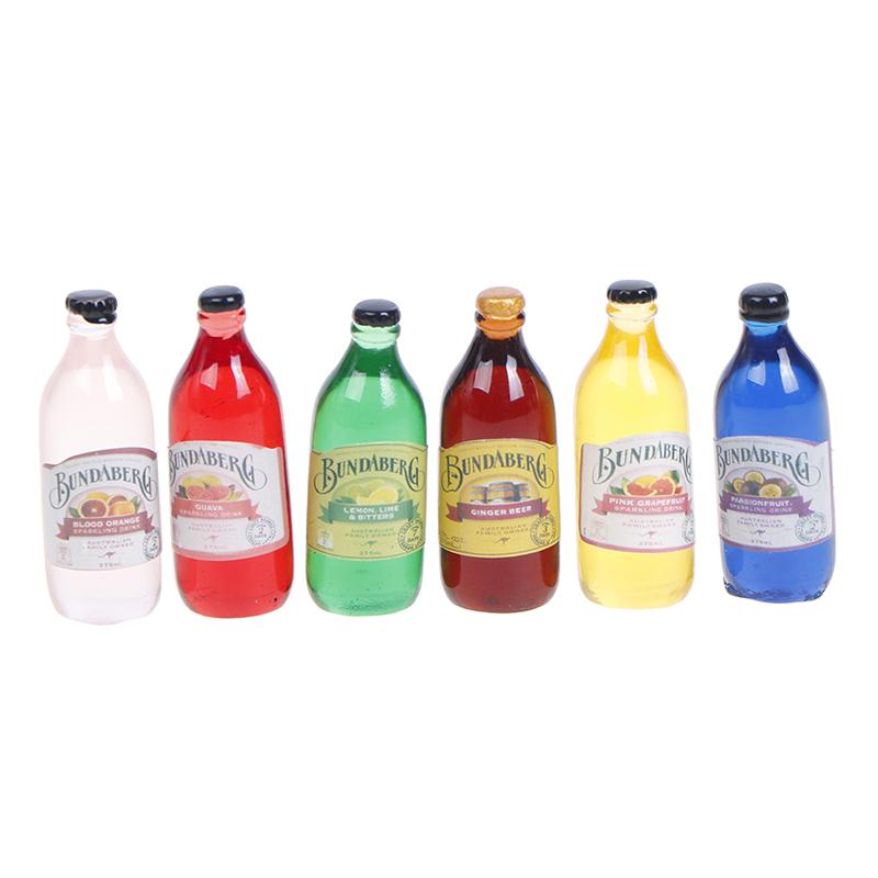6Pcs 1/12 Dollhouse Miniature Resin Bottle Simulation Wine Bottle Model