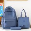 Three-piece nylon backpack student bag