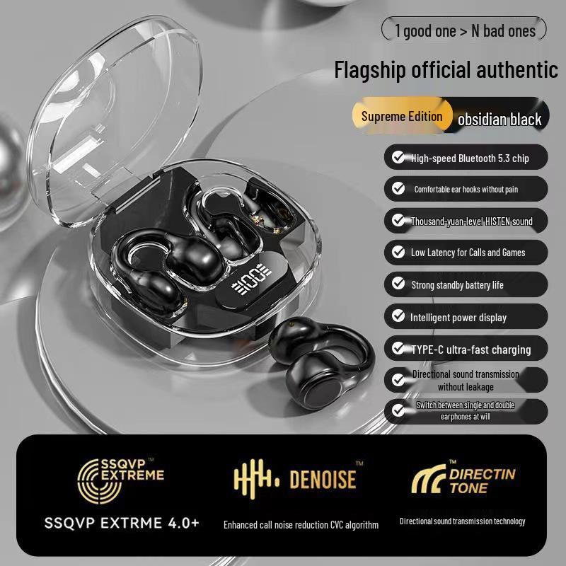 Bluetooth Bone Conduction Sports Earbuds with Digital Display