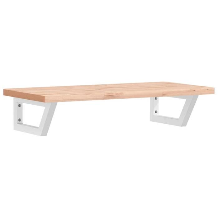VidaXL Wall-mounted Washbasin Shelf Steel and Solid Beech Wood, Floating Washbasin Shelf, Washbasin Shelf To Place 3302354