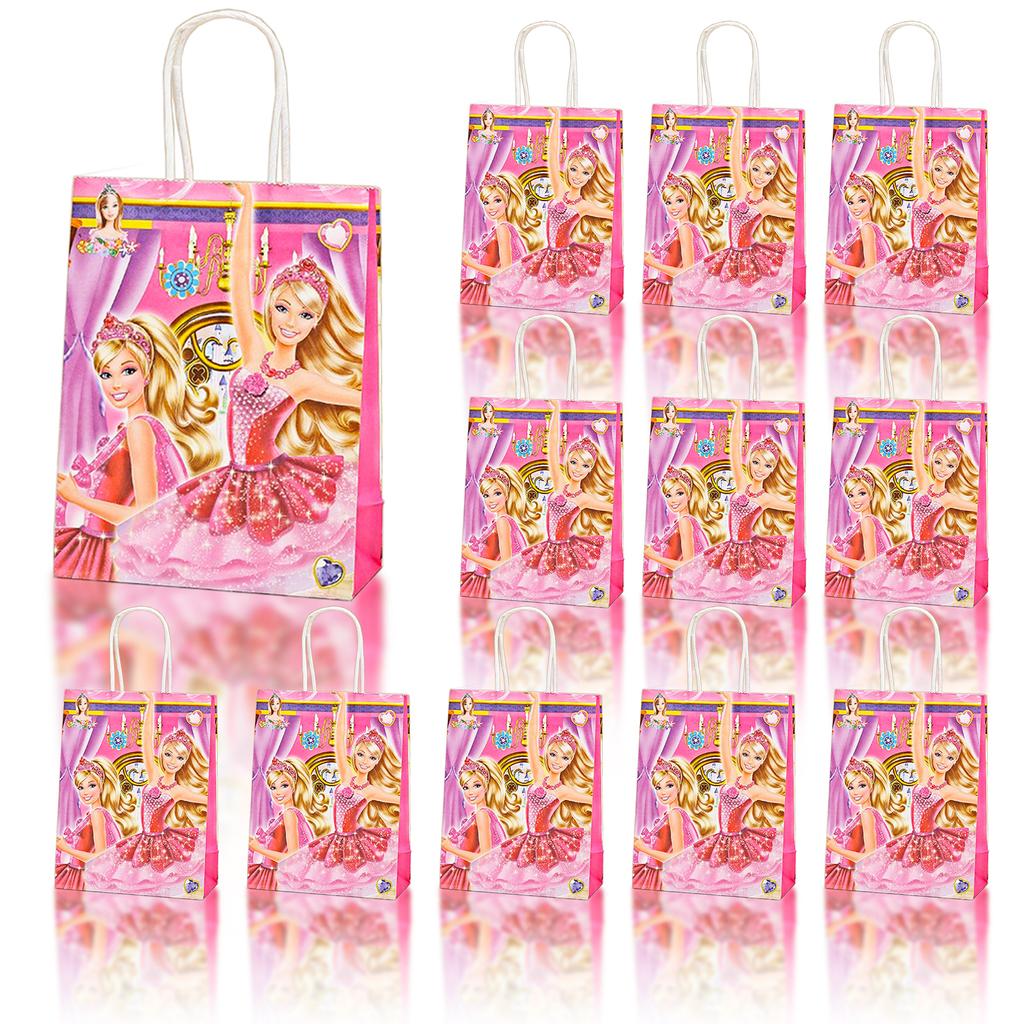Pink Girl Gift Bags Paper Bags with Handles Bulk, Shopping Bags, Party Bags, Retail Bags, Merchandise Bags, Favor Bags