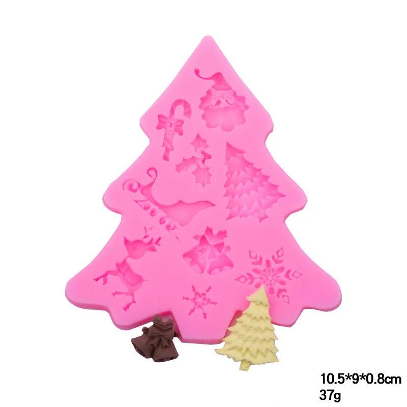 Creative Christmas Tree Santa Silicone Sugar Mold DIY Cake Decoration Baking Mold Christmas Gypsum Ornament Santa Claus Mold