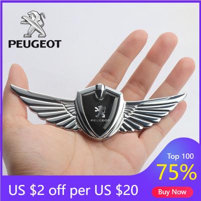 2026 Autocolant Fierbinte Mașină 1 Bucată Emblema Aripi Metalice 3D Marcaj Lateral Mașină Geam Portbagaj Autocolant Decal Pentru Peugeot 207 3008 206 208 308 307 40