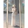 Huge good-looking suspender dress women's high-end sense elegant summer new white long skirt bohemian vacation dress