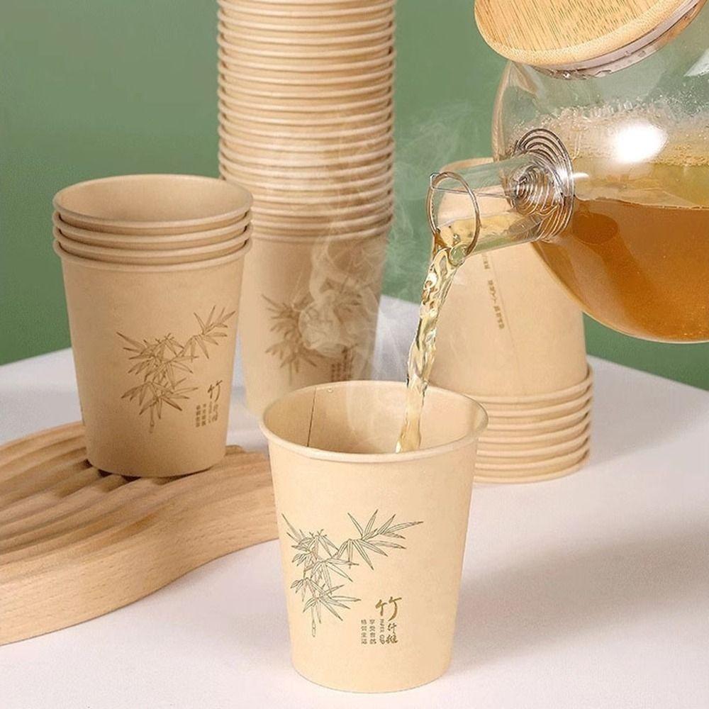 245ML Disposable Paper Cups Food Grade Water Cup Multifunctional Tea Coffee Cup  for Home