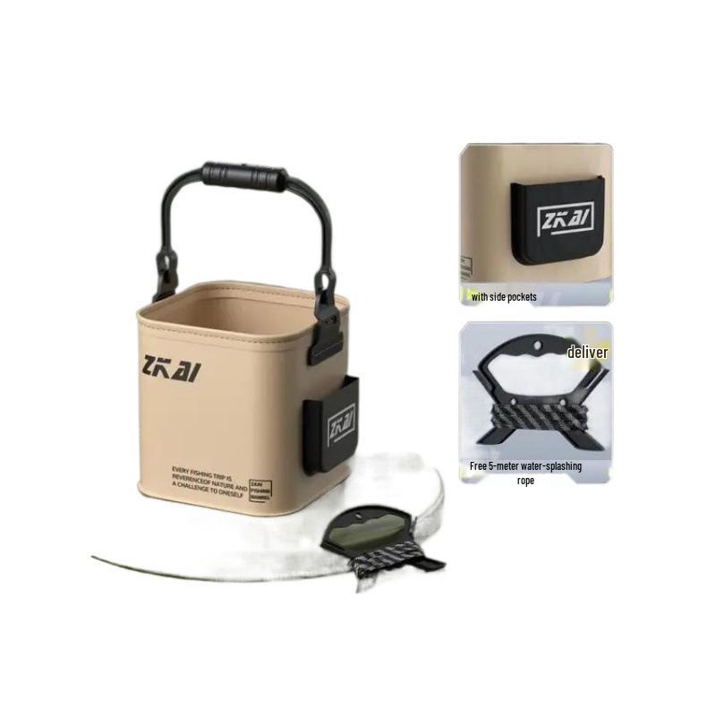 Foldable Hand-held Fishing Bucket & Live Fish Container