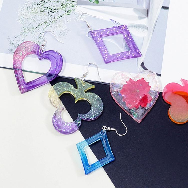 Playing Card Shaped Earring Pendant Mold DIY Keychain Backpack Neckalce Ornament Charm Epoxy Resin Silicone Mold