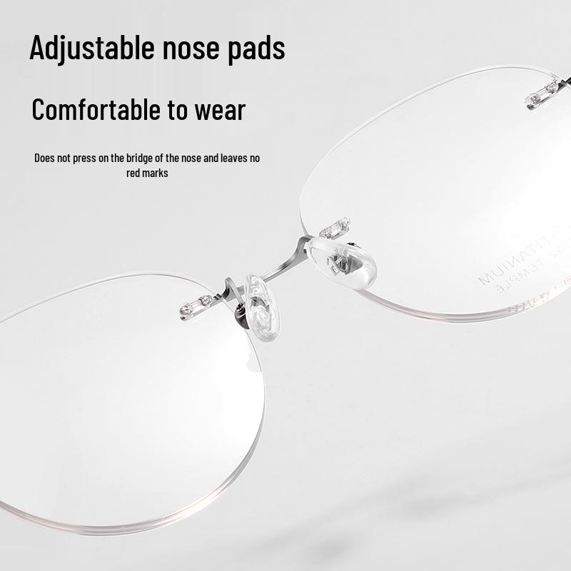 Bestfen S132 Ultralight Pure Titanium Rimless Eyeglass Frame, Compatible with Prescription Lenses.