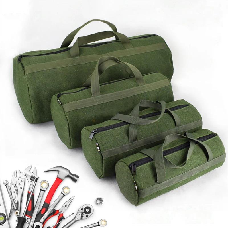 Canvas Tool Bag Wear Resistant Heavy Duty Storage Organizer for Construction Site Plumbing Car Repair Tools