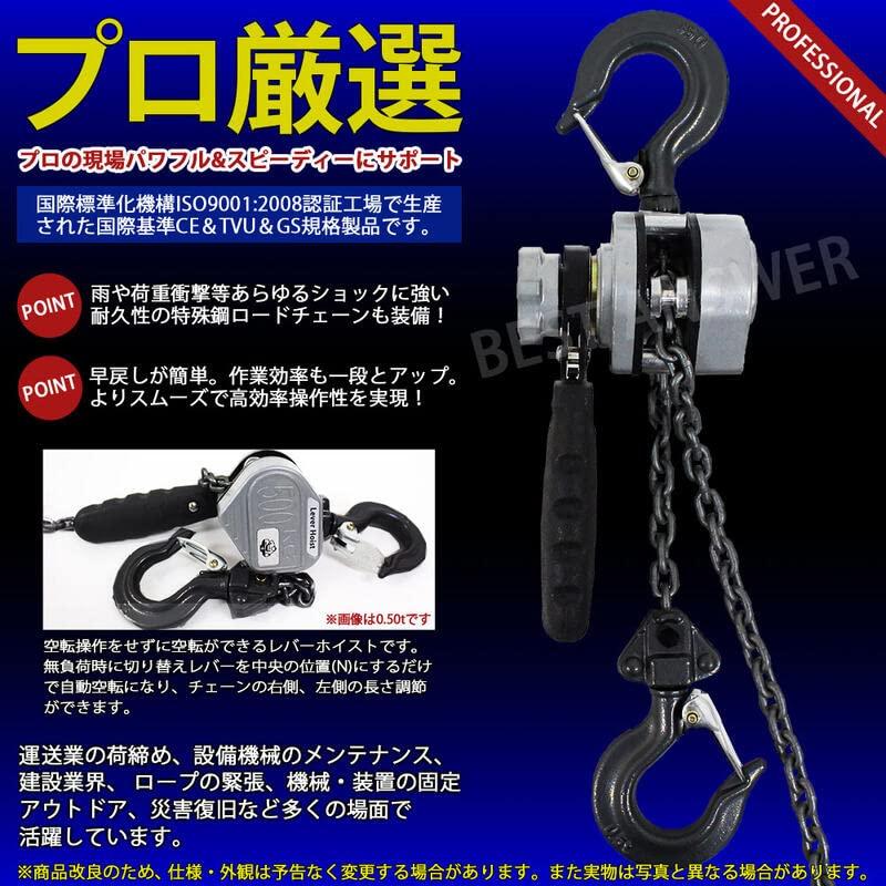 Best Answer VM Lever Hoist Chain Roller Chain Block Tightener Gatcha Pulley Hoist Fixed Tool Lightweight Compact 2 Units Silver 1.5m 0.25t