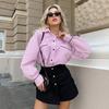 Contrasting Color French Striped Shirt Women's 1116 Spring Simple Fashion Outer with Medium and Long Loose Casual Top Women's Clothing