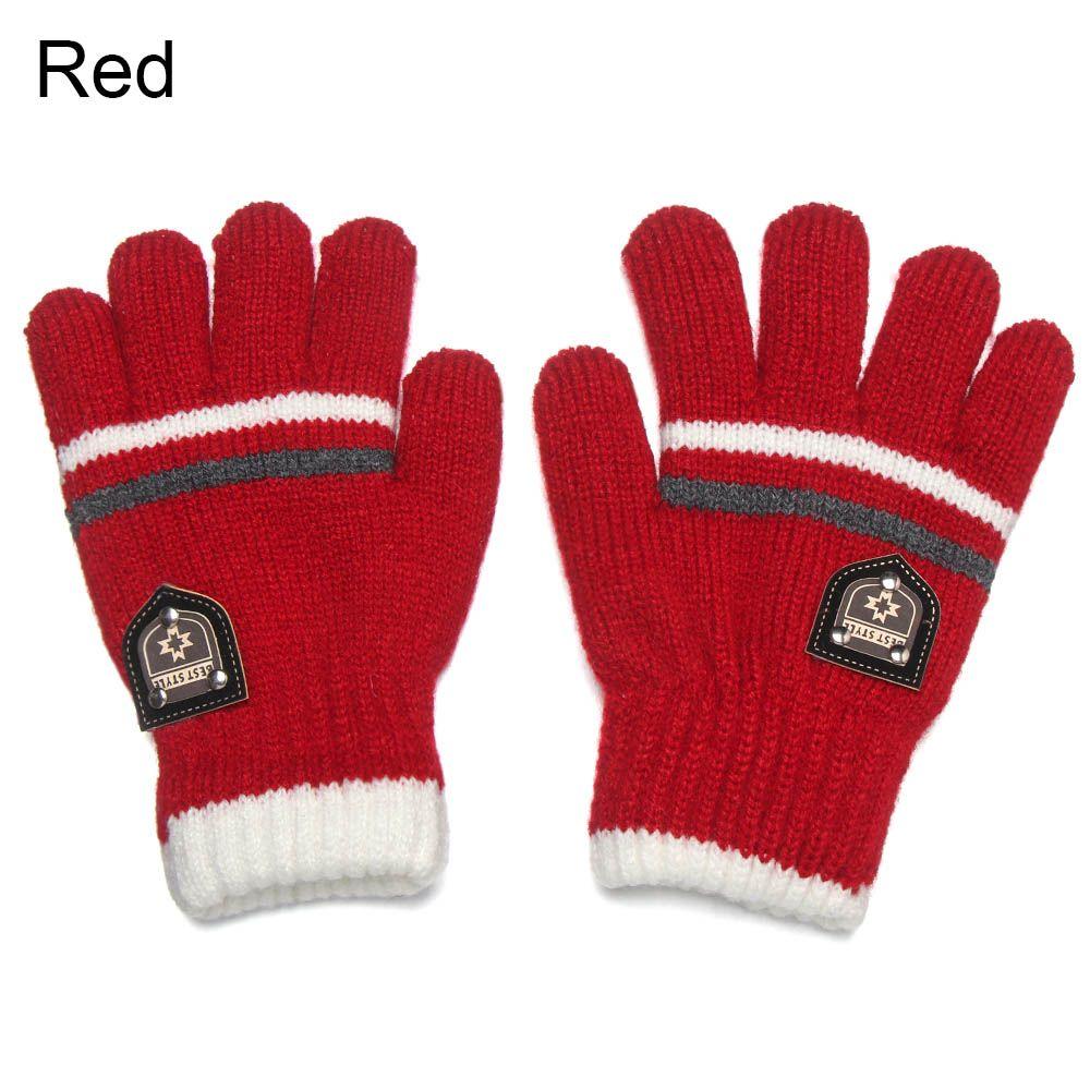 Kids Gloves Winter Full Finger Gloves Knitted Soft Children Mittens 6-12Y Boys Girls Gloves Thick Keep Warm Autumn Glove