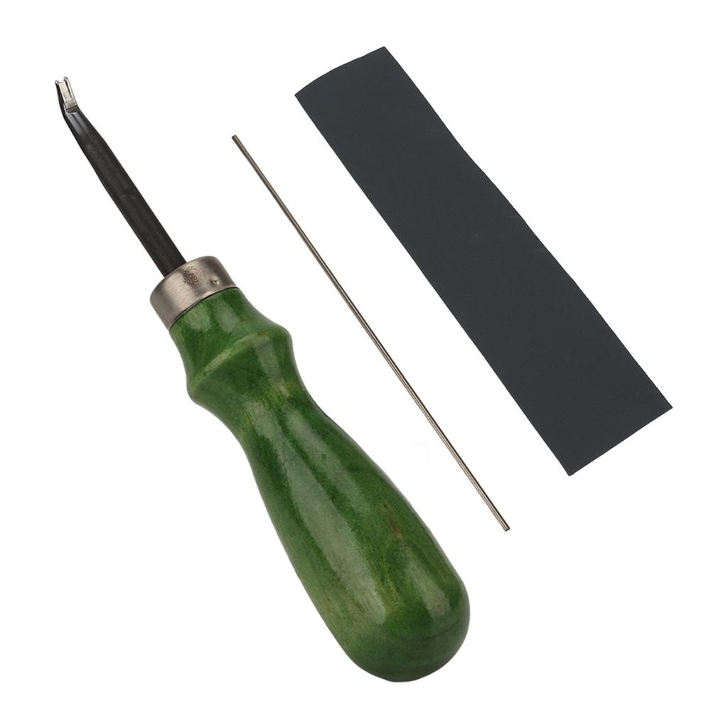 Läderkantfasare med Trähandtag Fasning Bevelning Skärverktyg för DIY Läderhantverk