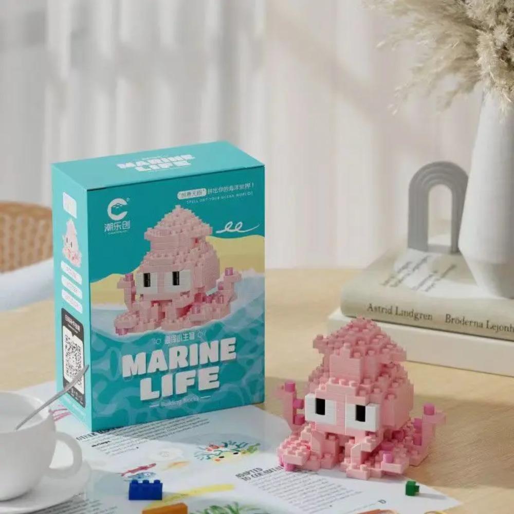 Kreativní zvířátka z oceánského světa, částicové stavebnice, hračky pro děti, mini modely zvířat, vzdělávací hračky, kompatibilní stavebnice