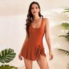 2024 New One Piece Swimsuit with Skirt for Women Tummy Control Slimming Swimwear Female Swimdress Skirted Bathing Suit