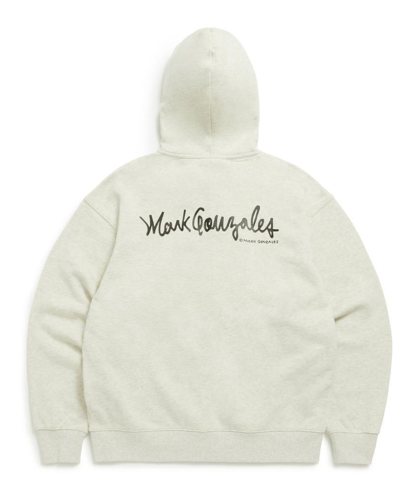 Mark Gonzales Angel Wappen Zip-Up Hoodie - M/Oatmeal