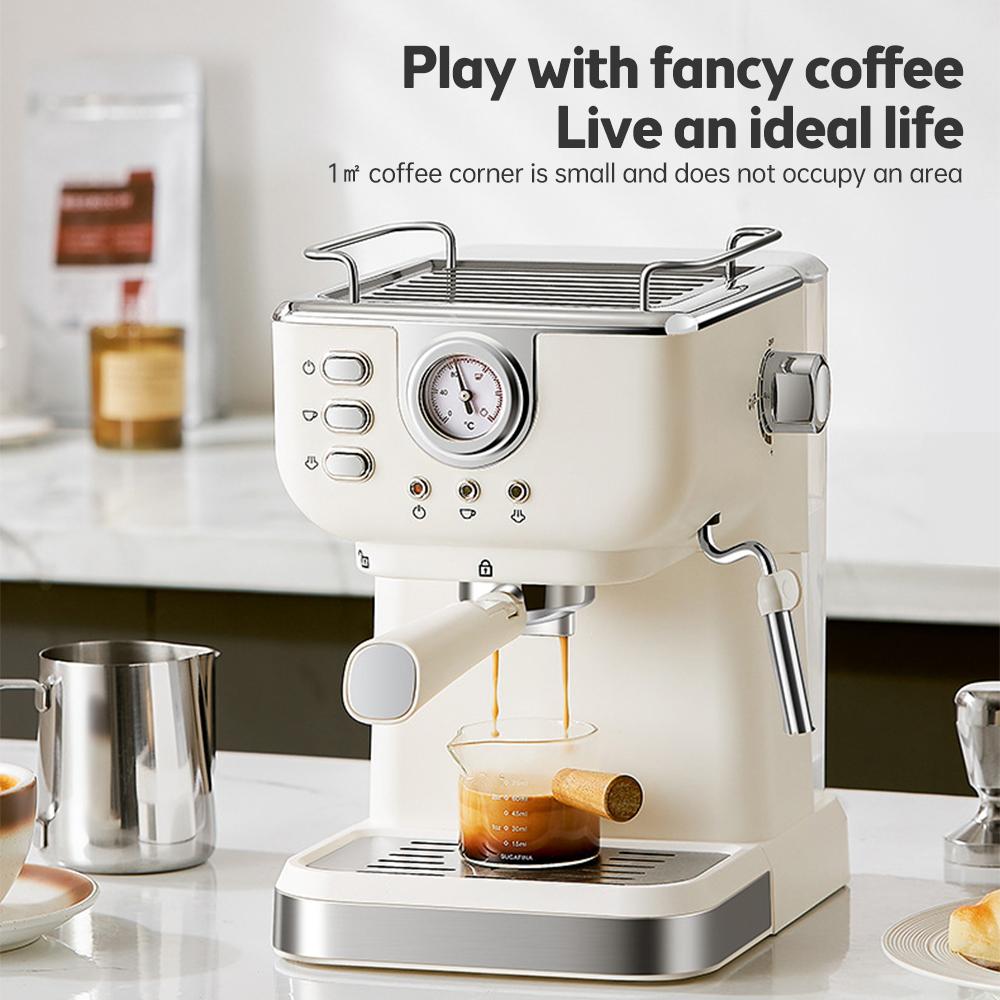 URintells Macchina Caffè Espresso 20 Bar Con Display Touch – Serbatoio 34 Oz, Acciaio Inox, Schiumatore Latte, Per Caffè Freddo