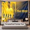 Tapeçaria de Parede Personalizada com Nome e Texto Cristiano Ronaldo Poliéster Para Quarto
