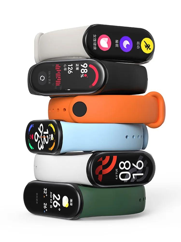 Pulseira de Silicone para Xiaomi Mi Band 9 8 Pulseira NFC Sport Rubber Pulseira Pulseira Correa Xiaomi Smart Band 8 Acessórios