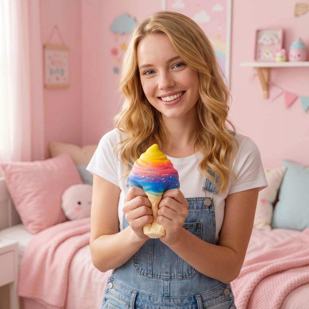 Slow Rising Ice Cream Toy, Stress Sensory Toy (Random Color)