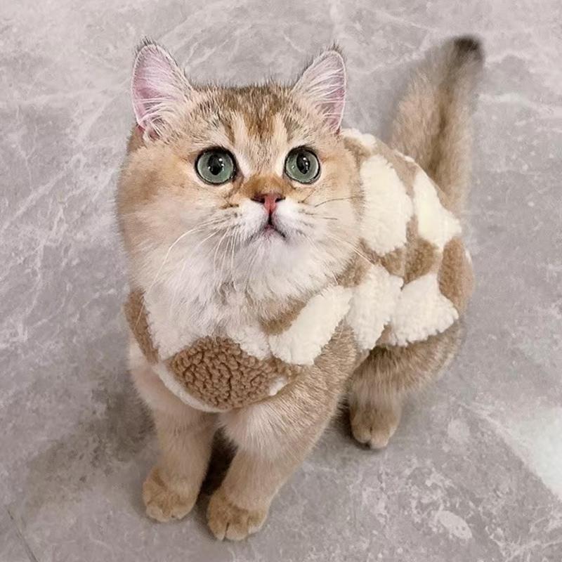 Fashion Sphynx Cat Sweater Cardigan for Cats Gotas Winter Warm Pet Fleece Clothes Garfield Katten Dog Jackets Mascotas Clothing
