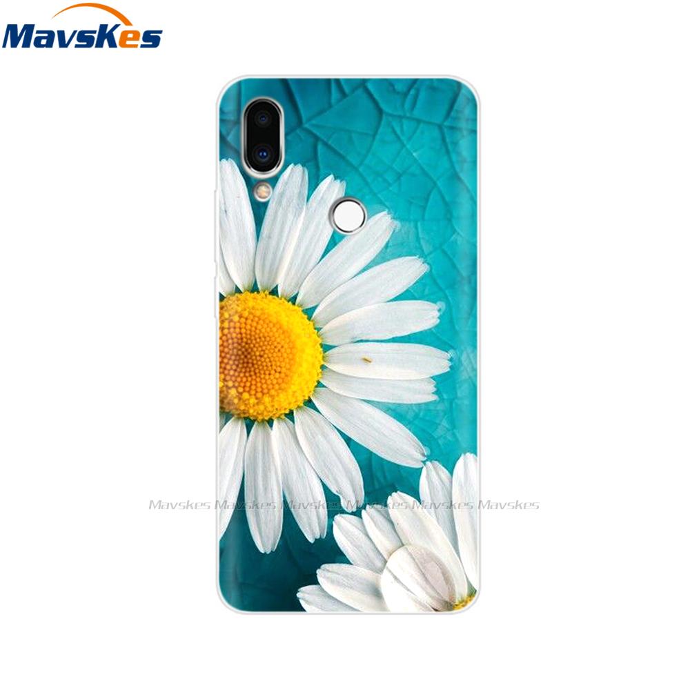 Soft TPU Case for Meizu Note 9 Cat Animal Flower Printed Protective Silicone Covers Phone Shells Bags Bumper for Meizu Note9