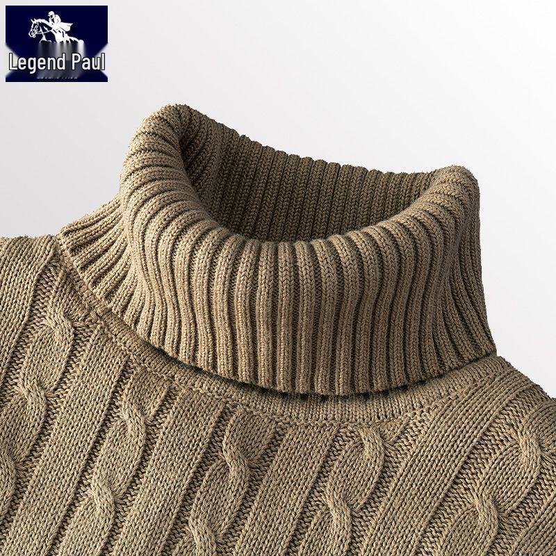 Men's Soft Cotton Turtleneck Sweater with Velvet Lining - Thick, Warm, and Stylish