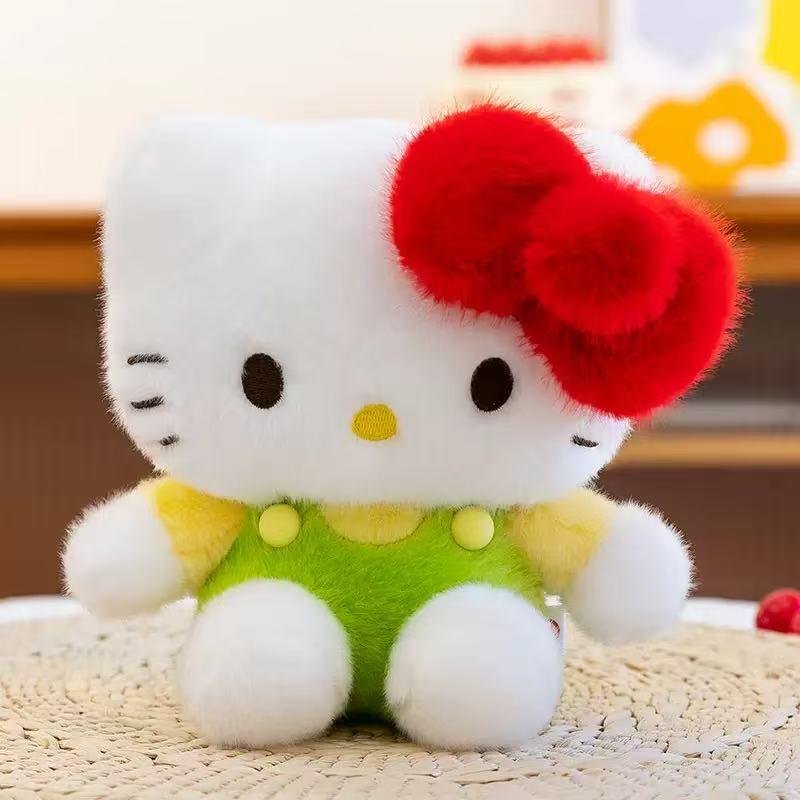 2026 Cartoon Cute KT Cat Doll: Eight-Inch Plush Toy for Children's Birthdays and Claw Machines.