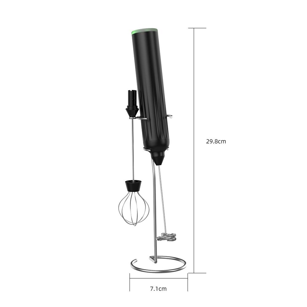 Electric Milk Frother USB Rechargeable Wireless Milk Foamer Coffee Whisk Mixer Egg Beater Mini Frother Handle Stirrer 3 Speeds чёрный